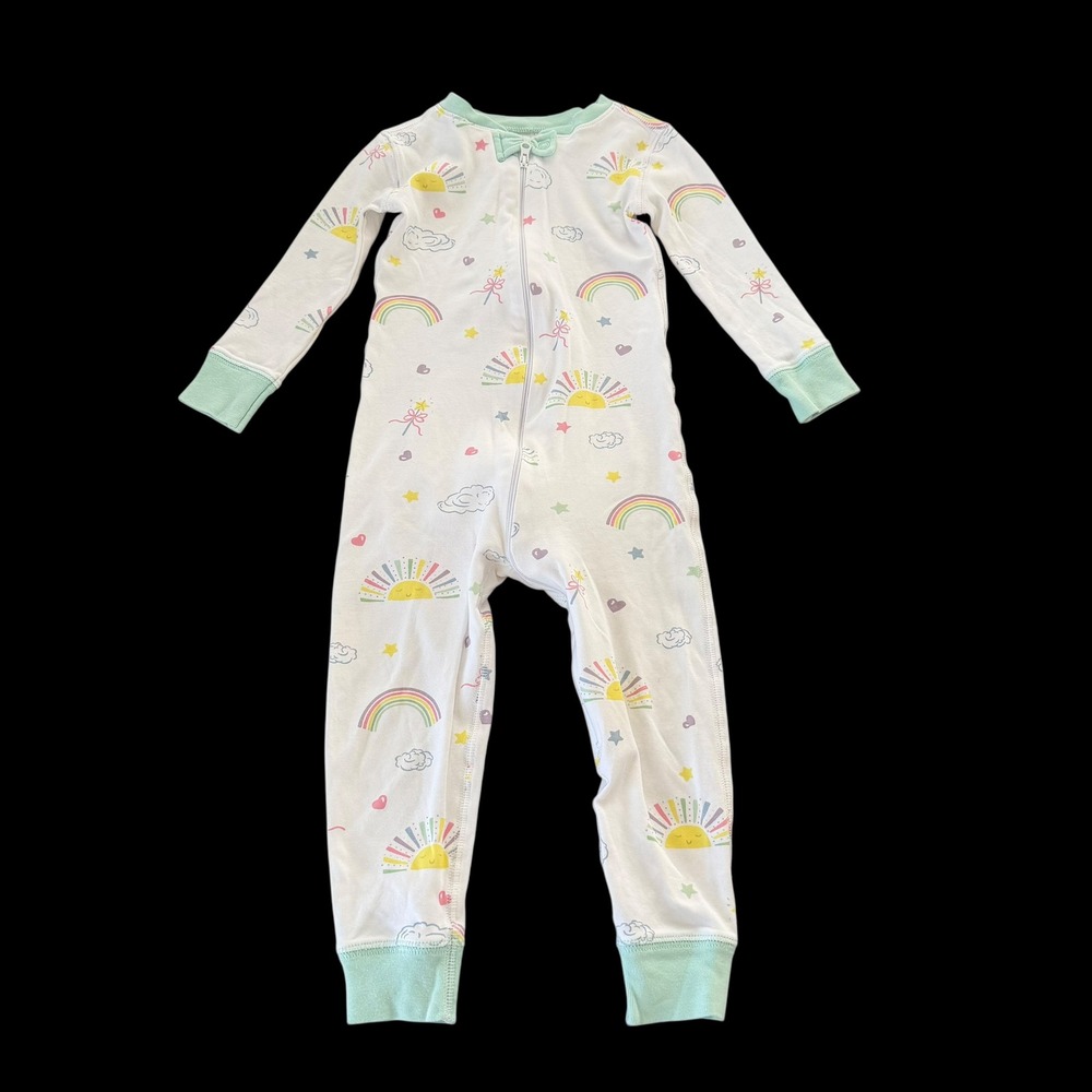The‎ Beaufort Bonnet Company Rainbow Pima Cotton Zip Pajamas 3T Trap Door Flap